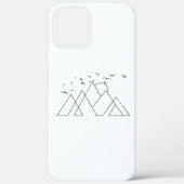 シンプルな幾何学模様の山と鳥 自然 Art Case-Mate iPhoneケース (裏面)