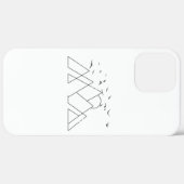 シンプルな幾何学模様の山と鳥 自然 Art Case-Mate iPhoneケース (裏面 (横))