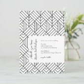 シンプルな幾何学的な結婚式の招待状 招待状 (スタンド正面)