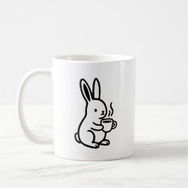 シンプルな座りウサギのコーヒーアート コーヒーマグカップ