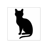 シンプルな座る猫のシルエット型 ラバースタンプ (インプリント)