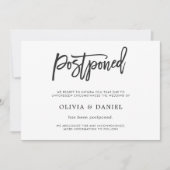 シンプルな延期結婚報告カード 招待状 (正面)
