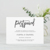 シンプルな延期結婚報告カード 招待状 (スタンド正面)