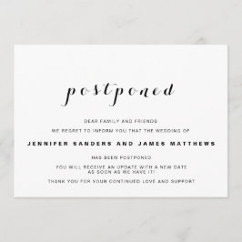 シンプルな延期結婚式のお知らせ 招待状