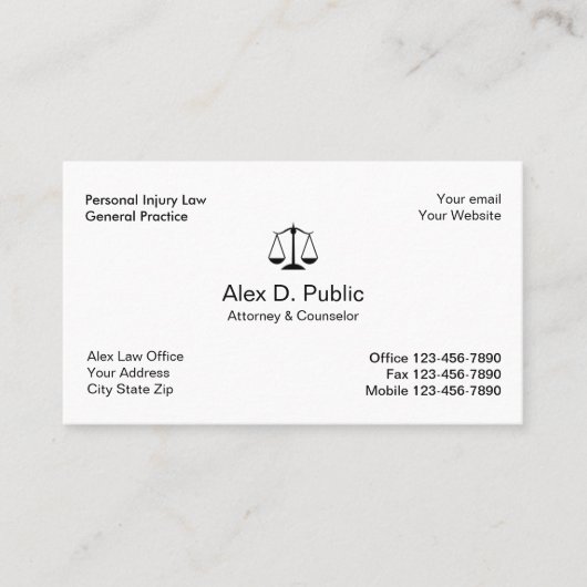 シンプルな弁護士の名刺 名刺 (正面)