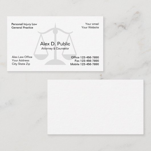 シンプルな弁護士の名刺 名刺 (正面/裏面)