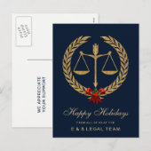 シンプルな弁護士クリスマス シーズンポストカード (正面/裏面)