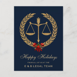 シンプルな弁護士クリスマス シーズンポストカード