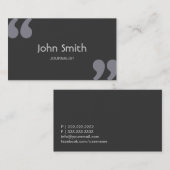 シンプルな引用符のジャーナリストの名刺 名刺 (正面/裏面)