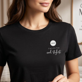 シンプルな従業員名ロゴ ネイルスタイリスト ブラック トライブレンドＴシャツ