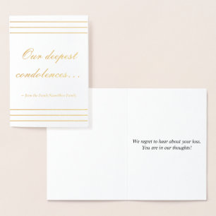 シンプルな悔やみや弔慰カード 箔カード
