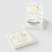 シンプルな愛が育まれる コーヒー ブライダルシャワー ストーンコースター (横)