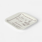 シンプルな愛が育まれる コーヒー ブライダルシャワー ペーパープレート (傾斜あり)