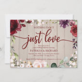 シンプルな愛のウェディング ラスティックウッド 招待状 (正面)