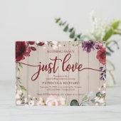 シンプルな愛のウェディング ラスティックウッド 招待状 (スタンド正面)