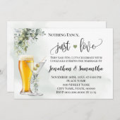 シンプルな愛のグリーンエロープメント招待状 セーブザデート (正面/裏面)