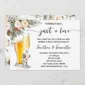 シンプルな愛のホワイトウィンターウェディング 招待状 (正面/裏面)