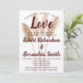 シンプルな愛のロマンチックなパンパスグラス 招待状 (スタンド正面)