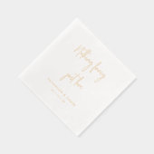 シンプルな愛の手書き結婚式 箔ナプキン (右)