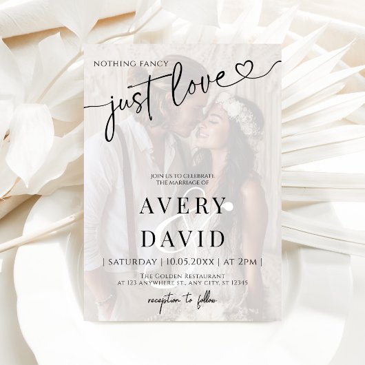 シンプルな愛の結婚写真 招待状