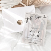 シンプルな愛の結婚写真 招待状