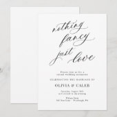 シンプルな愛の結婚式の披露宴 招待状 (正面/裏面)