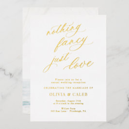 シンプルな愛の結婚式の招待状 箔招待状