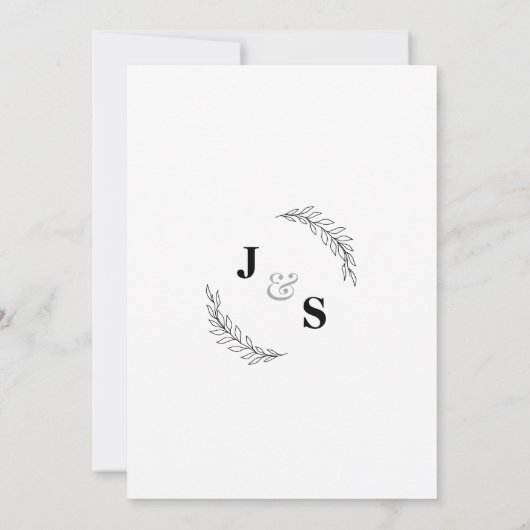 シンプルな愛の誓いの招待状 セーブザデート (裏面)