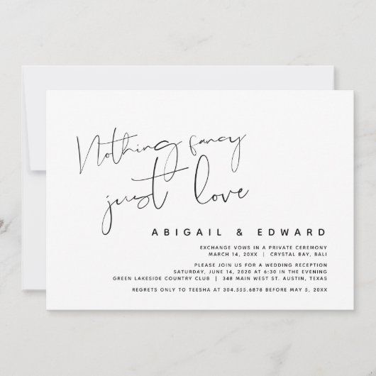 シンプルな愛の誓い, ふたりの結婚式 招待状 (正面)