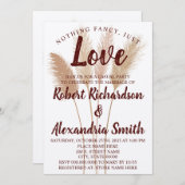 シンプルな愛の誓い パンパスグラス 招待状 (正面/裏面)