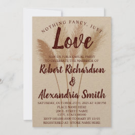 シンプルな愛の誓い パンパスグラス 招待状