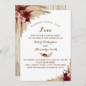 シンプルな愛の誓い パンパスグラス 招待状 (正面/裏面)