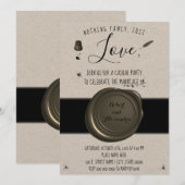 シンプルな愛の誓い　ペンとインク壺 招待状 (正面/裏面)