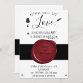 シンプルな愛の誓い　ペンとインク壺 招待状 (正面/裏面)