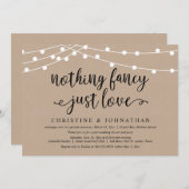 シンプルな愛の邸宅　ラスティックウェディングエロープメント 招待状 (正面/裏面)