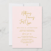 シンプルな愛を添えて、モダンな結婚式の夕食 招待状 (正面)