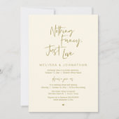 シンプルな愛を添えて、モダンな結婚式の夕食 招待状 (正面)