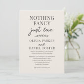 シンプルな愛を表現した「Beige Ivory Nothing Fancy Just Love」ウェ 招待状 (スタンド正面)