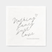 シンプルな愛を込めたミニマルウェディング 箔ナプキン (正面)