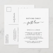 シンプルな愛を込めた小さな結婚式/ elopement のお知らせ 案内ポストカード (正面/裏面)