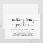 シンプルな愛を込めて、結婚式の秘密の式の招待状 招待状 (正面/裏面)