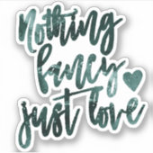 シンプルな愛 | ティールグリーンのスクラップブック シール (正面)