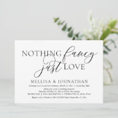 シンプルな愛、ミニマルな結婚式の挙式パーティー 招待状 (スタンド正面)