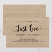 シンプルな愛、自然な木、ふたりだけの結婚式 招待状 (正面/裏面)