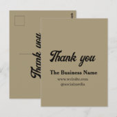 シンプルな感謝の意を表すビジネス名の詳細テキストを追加 ポストカード (正面/裏面)