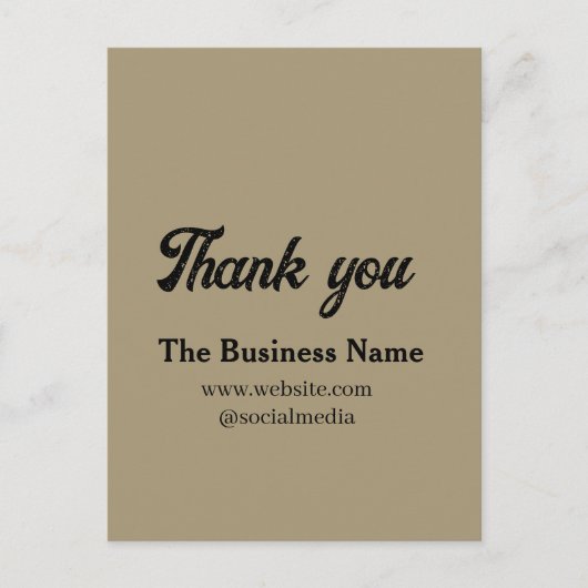 シンプルな感謝の意を表すビジネス名の詳細テキストを追加 ポストカード (正面)