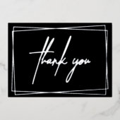 シンプルな感謝の気持ちを表すフレームホイル招待状 箔招待状 (正面)