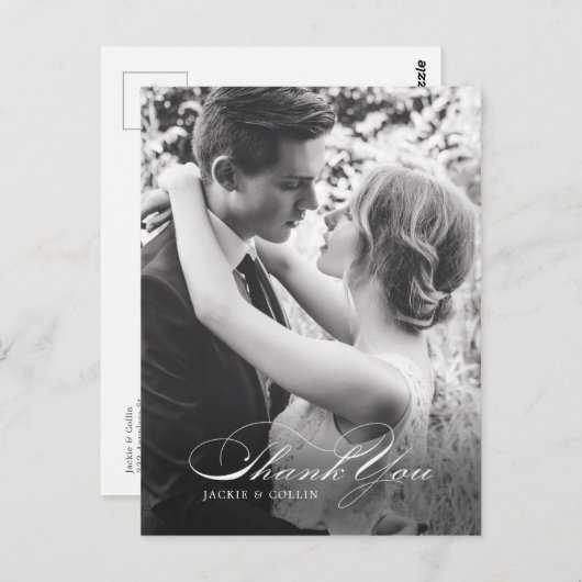 シンプルな感謝を伝える結婚式のポストカード ポストカード (正面/裏面)