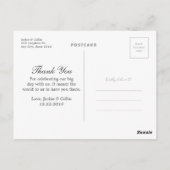 シンプルな感謝を伝える結婚式のポストカード ポストカード (裏面)
