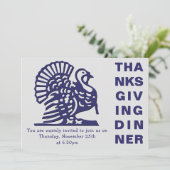 シンプルな感謝祭のディナー 招待状 (スタンド正面)